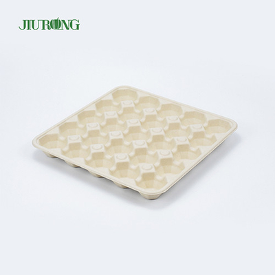 Bandeja biodegradable reciclada del huevo del envase de comida de la caña de azúcar del papel a prueba de grasa