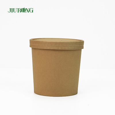 Tazones de fuente de papel biodegradables del cuenco de la taza de papel del vajilla de 16 onzas pequeños con las tapas
